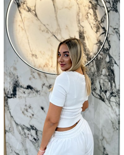 Top krótki serduszko By o la la...! śmietanowy