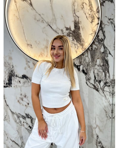 Top krótki serduszko By o la la...! śmietanowy