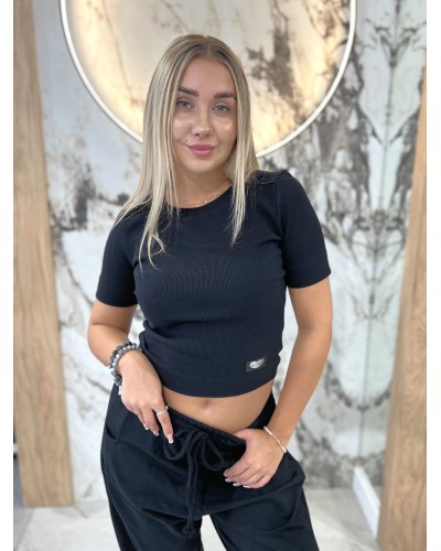 Top krótki serduszko By o la la...! czarny