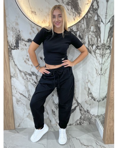 Top krótki serduszko By o la la...! czarny