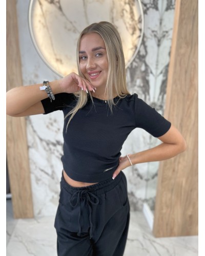 Top krótki serduszko By o la la...! czarny