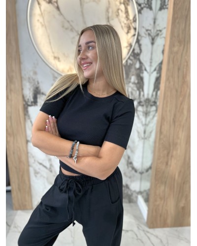 Top krótki serduszko By o la la...! czarny