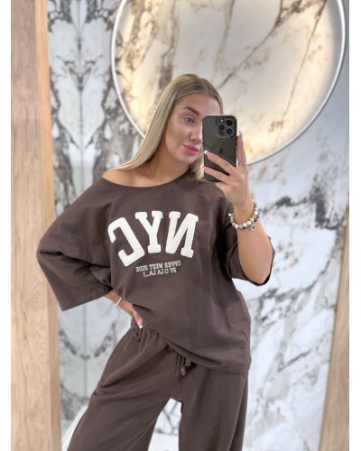 T-shirt NYC By o la la...! chocomus z beżem