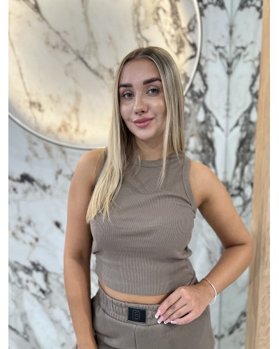 Krótka bokserka prążkowana By o la la...! stone