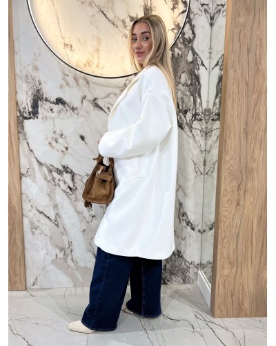 Płaszcz dresowy By o la la...! śmietanowy