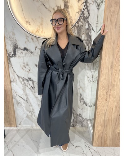 Płaszcz z ekoskóry By o la la...! czarny