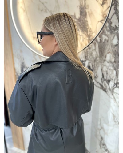 Płaszcz z ekoskóry By o la la...! czarny