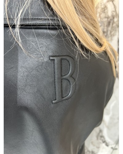 Płaszcz z ekoskóry By o la la...! czarny