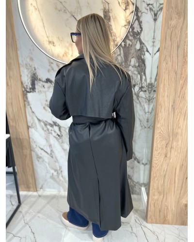 Płaszcz z ekoskóry By o la la...! czarny