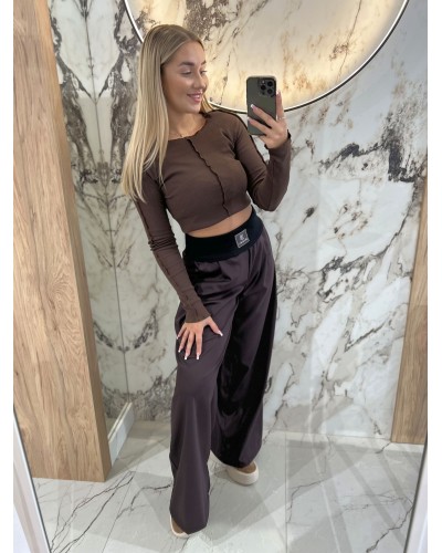 Spodnie materiałowe z szeroką gumką By o la la...! chocomus