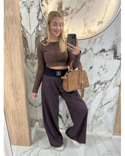 Spodnie materiałowe z szeroką gumką By o la la...! chocomus