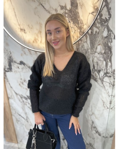 Sweter w szpic By o la la...! czarny