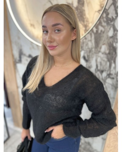 Sweter w szpic By o la la...! czarny