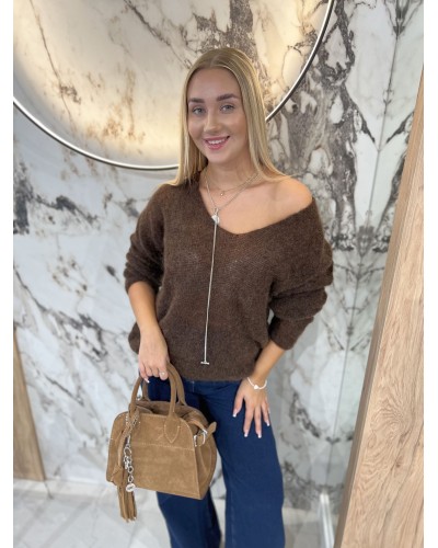 Sweter w szpic By o la la...! chocomus