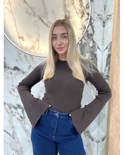 Cienki sweterek prążkowany By o la la...! chocomus