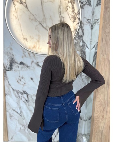 Cienki sweterek prążkowany By o la la...! chocomus