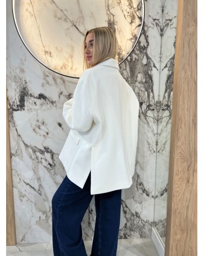 Marynarka oversize jodełka By o la la...! śmietankowa