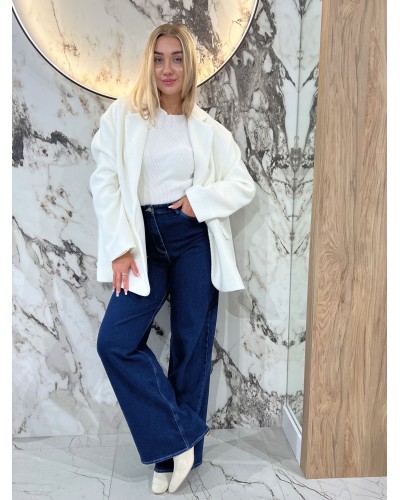 Marynarka oversize jodełka By o la la...! śmietankowa