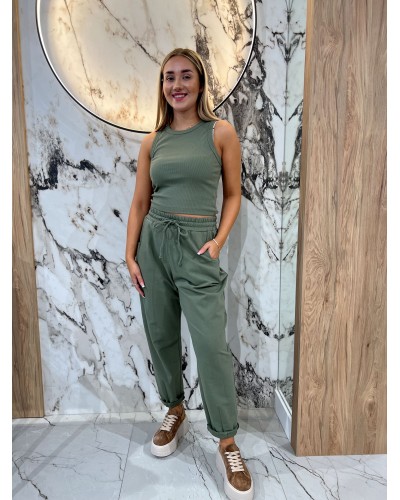 Spodnie dresowe troczki By o la la...! matcha