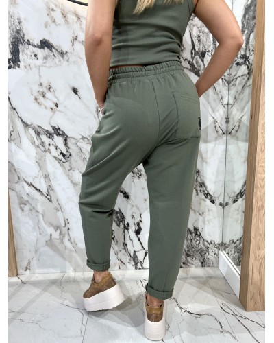 Spodnie dresowe troczki By o la la...! matcha