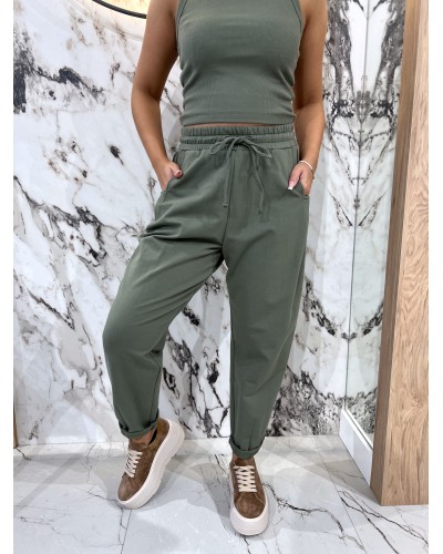 Spodnie dresowe troczki By o la la...! matcha