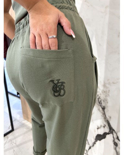 Spodnie dresowe troczki By o la la...! matcha
