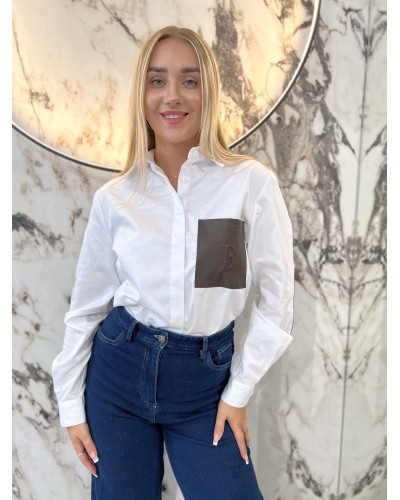 Koszula z łatkami By o la la...! biała z chocomus