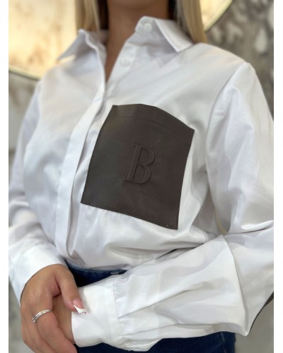 Koszula z łatkami By o la la...! biała z chocomus