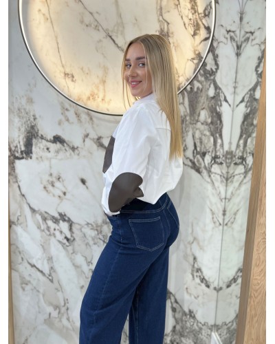 Koszula z łatkami By o la la...! biała z chocomus