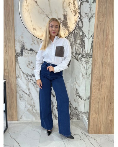 Koszula z łatkami By o la la...! biała z chocomus