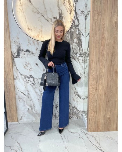 Cienki sweterek prążkowany By o la la...! czarny