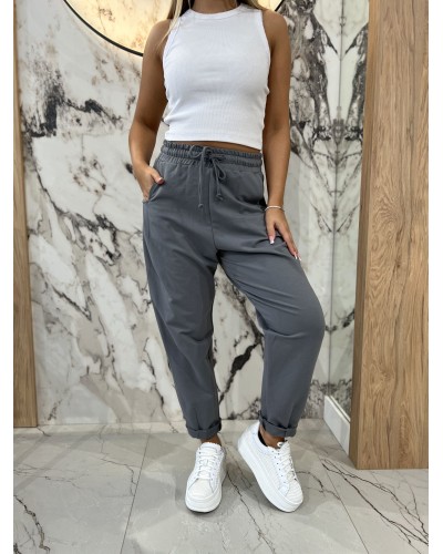 Spodnie dresowe troczki By o la la...! grafitowe