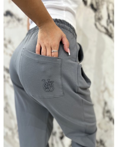 Spodnie dresowe troczki By o la la...! grafitowe