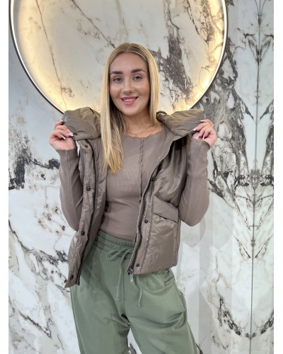 Kamizelka pudełkowa z kapturem By o la la...! stone