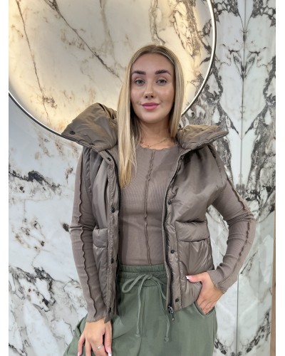 Kamizelka pudełkowa z kapturem By o la la...! stone