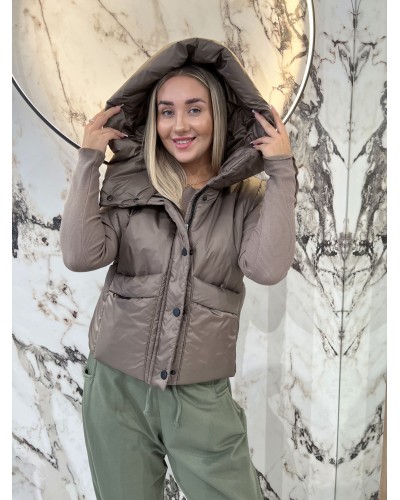 Kamizelka pudełkowa z kapturem By o la la...! stone