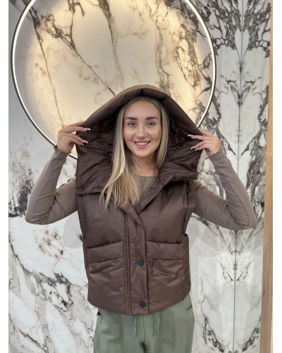 Kamizelka pudełkowa z kapturem By o la la...! chocomus