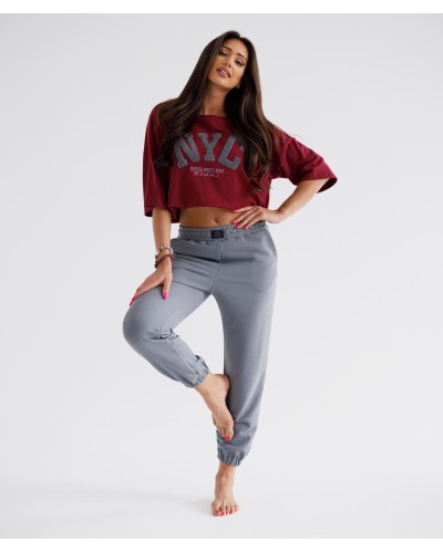 T-shirt NYC By o la la...! merlot z grafitem