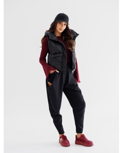 Kamizelka pudełkowa z kapturem By o la la...! czarna