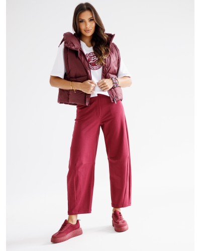 Kamizelka pudełkowa z kapturem By o la la...! merlot