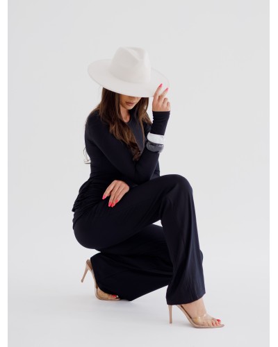 Kombinezon z marszczeniem By o la la...! czarny