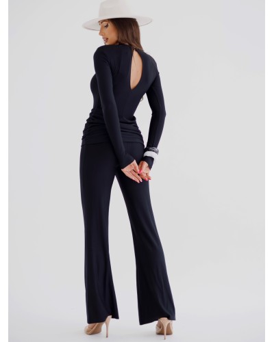 Kombinezon z marszczeniem By o la la...! czarny