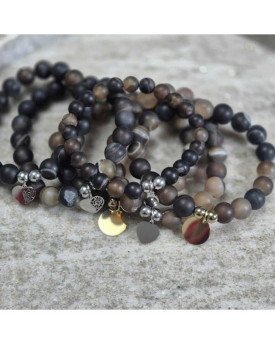 Bransoletka ziemia By o la la...! ze złotą zawieszką