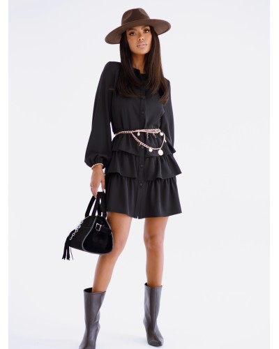 Sukienka z falbanami By o la la...! czarna