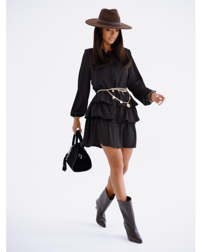 Sukienka z falbanami By o la la...! czarna