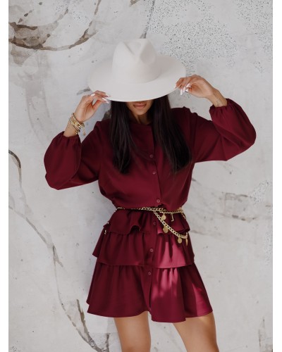 Sukienka z falbanami By o la la...! merlot