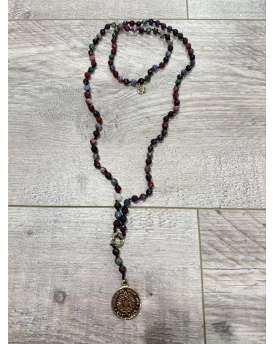 Naszyjnik różaniec multicolor  By o la la...! moneta złota