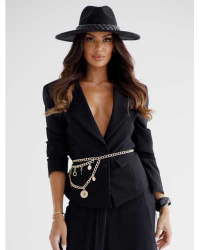 Marynarka materiałowa taliowana By o la la...! czarna