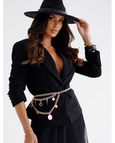 Marynarka materiałowa taliowana By o la la...! czarna