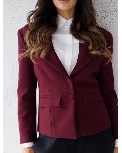 Marynarka materiałowa taliowana By o la la...! merlot